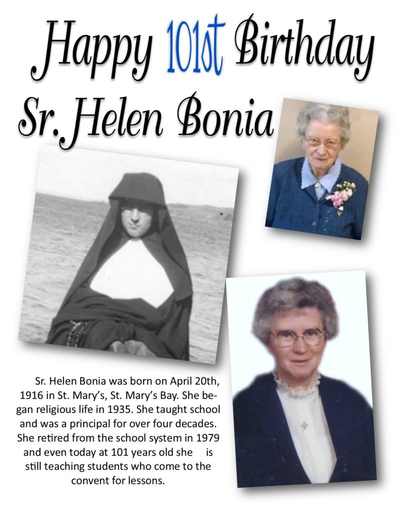 Sr. Helen Bonia 101 for Lois